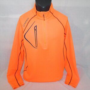 Sunice Men's L Allendale 2.0 Water Repellant Golf Pullover Orange / Dragon Fire